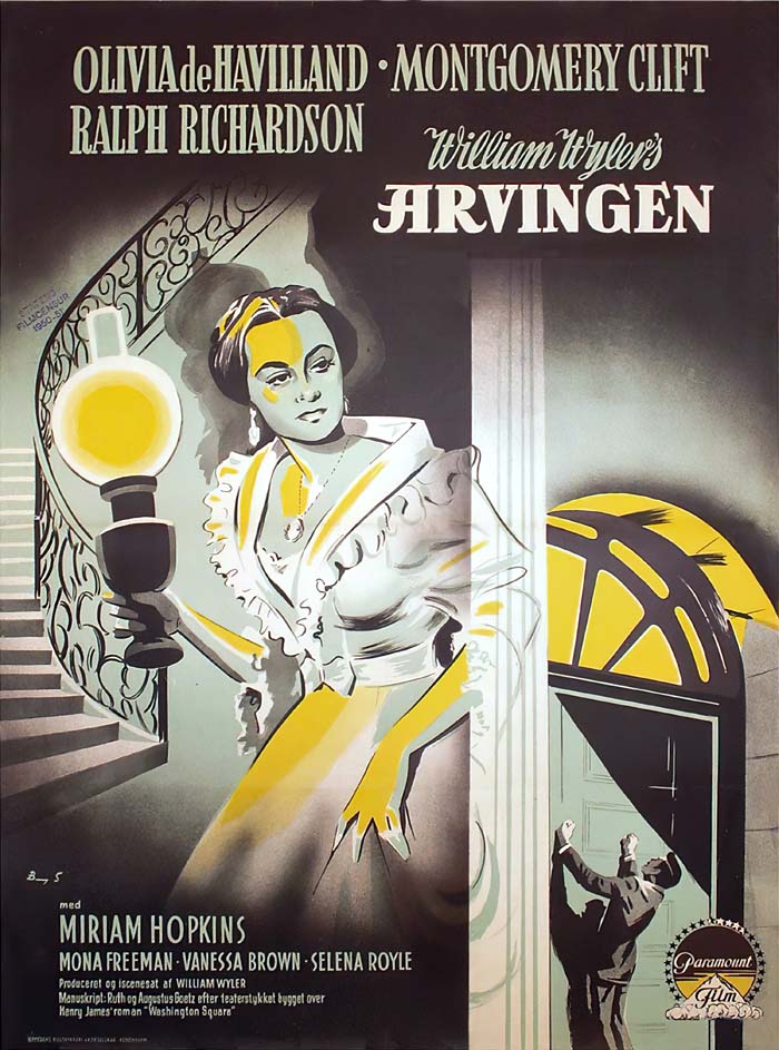 The Heiress (1949) Danish movie poster